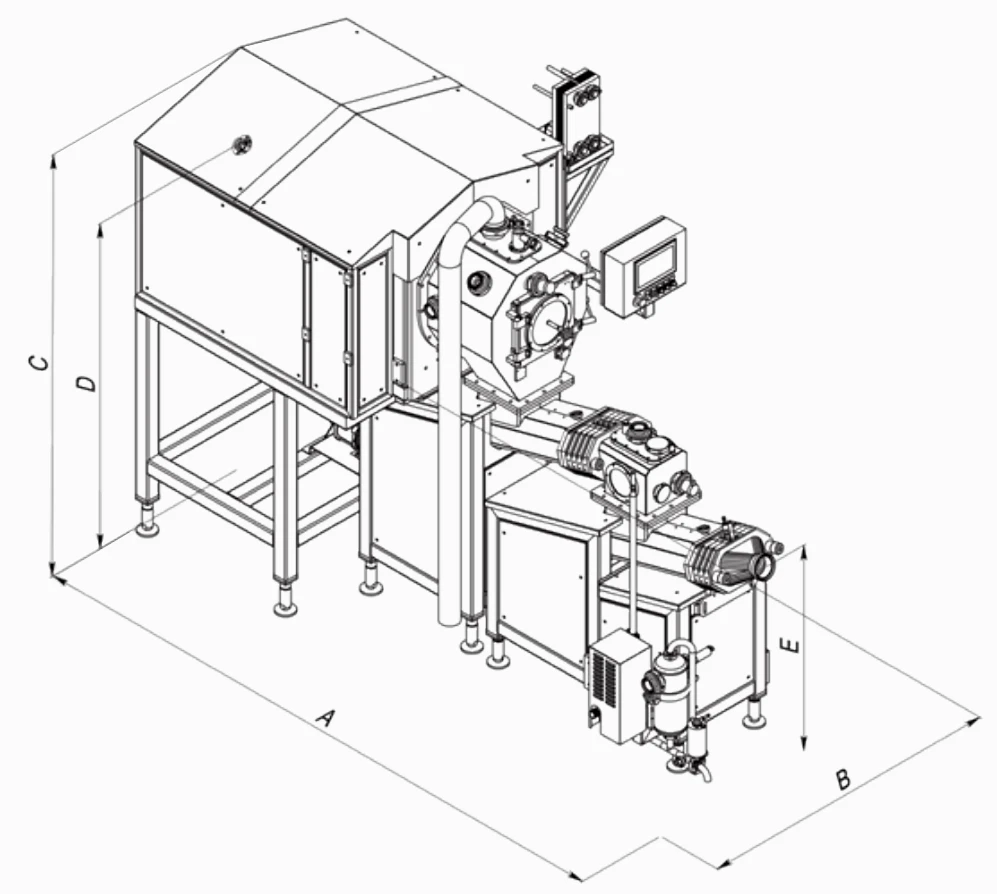 Detalle del sistema de separación automática de buttermilk y configuración compacta